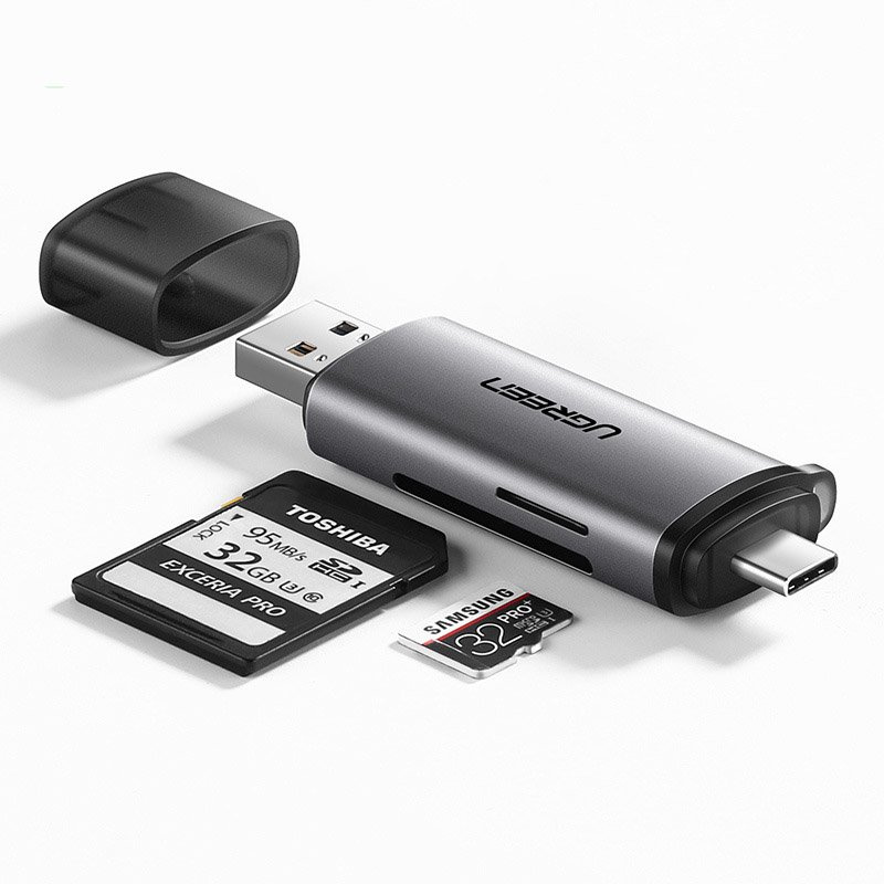 Lecteur de carte SD / micro SD Ugreen pour USB 3.0 / USB Type C 3.0 gris  (50706) - grossiste d'accessoires GSM Hurtel